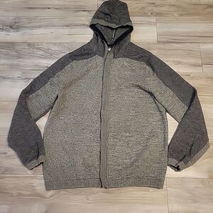 Carbon 2 Cobalt Sweater Mens Large‎ Gray Black Button Up Cardigan Hoodie